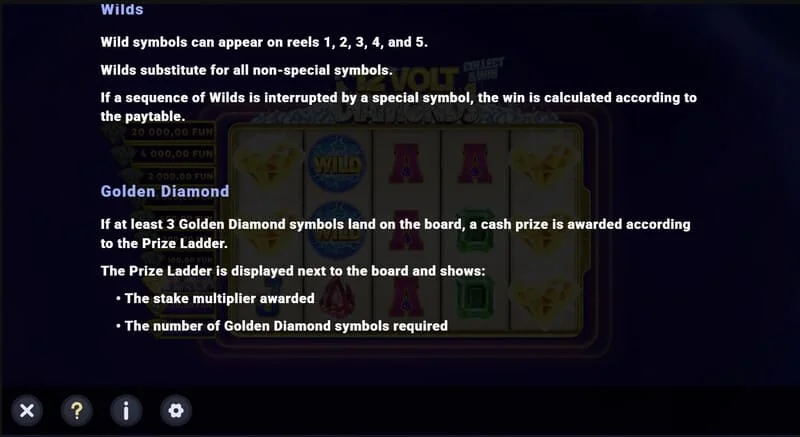 12 Volt Diamonds – Wild szimbólumok és kifizető szimbólumok a rácson